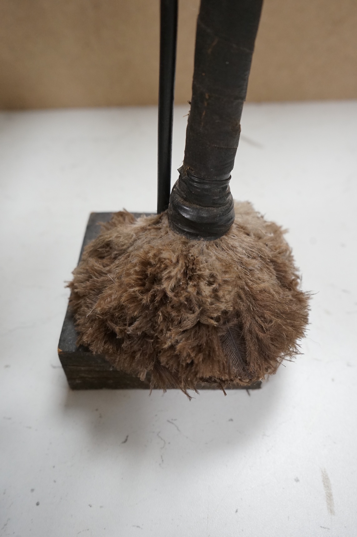 A Zulu painted wood fighting stick, a Nigerian twin group and a headrest (3)